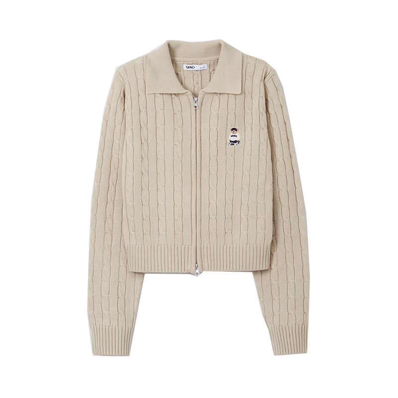 

Кардиган женский с лацканами SPAO, бежевый желтый