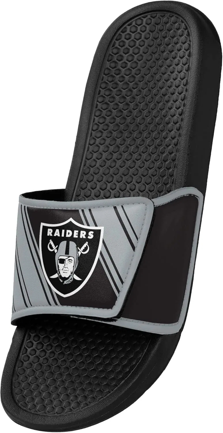 Мужские спортивные тапочки FOCO Legacy Velcro Sport Slide New York Giants Legacy Sport с застежкой-липучкой - размер Large, 2-Las Vegas Raiders — фото 3