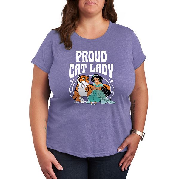 

Футболка с принтом "Гордая кошатница" Jasmine, Plus size Disney, Heather Periwinkle