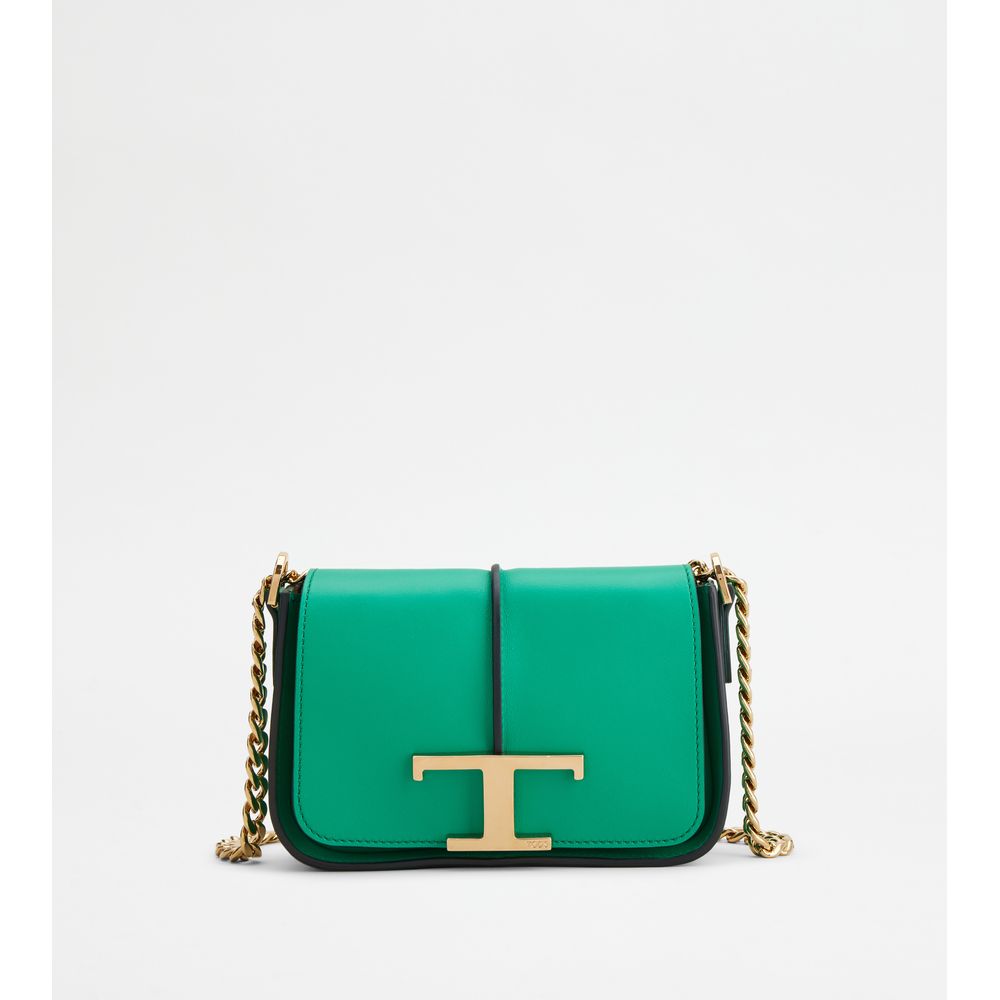

Сумка через плечо T Timeless из кожи Micro TOD's, зеленый