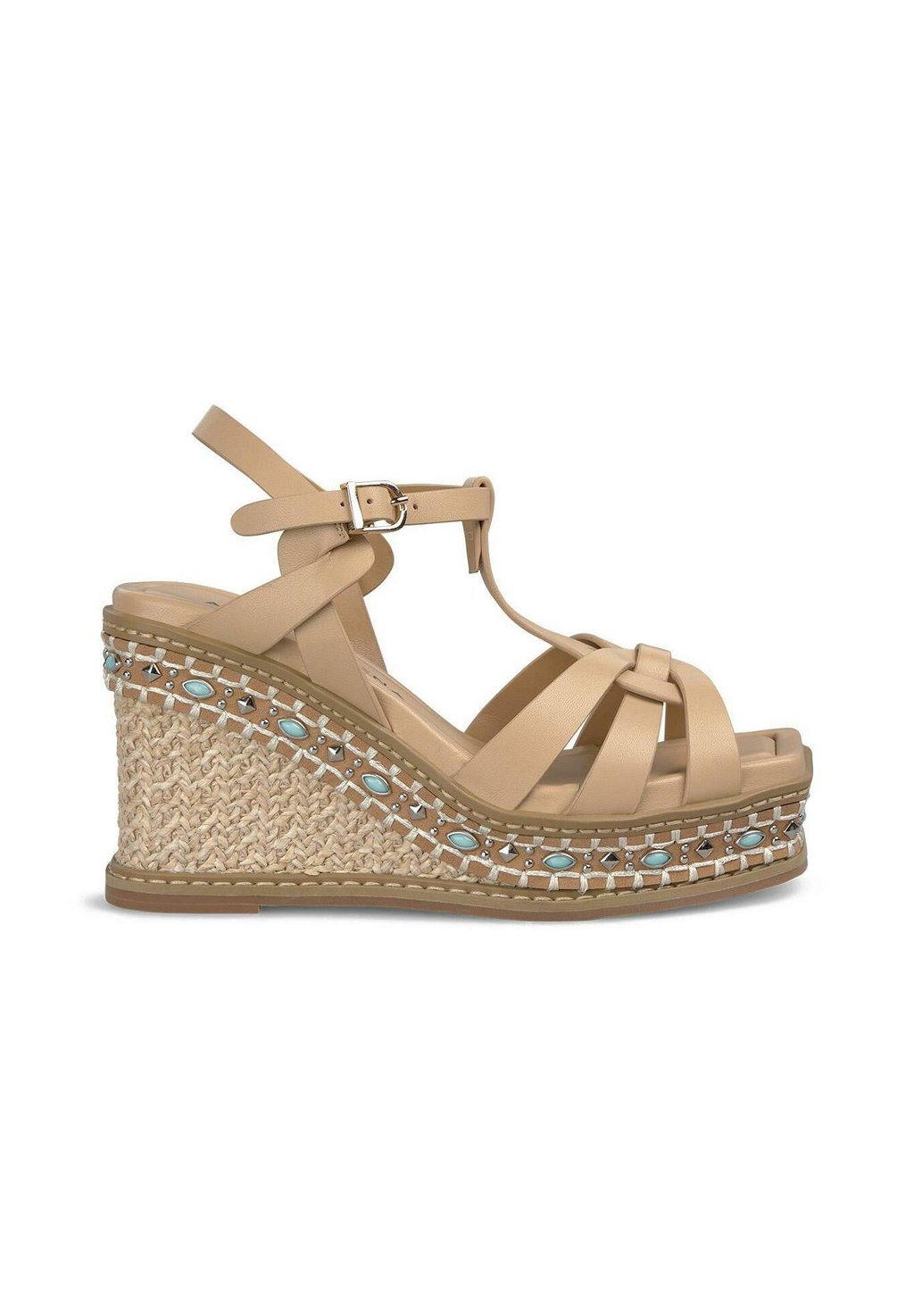 Босоножки на танкетке CIERRE CON HEBILLA - High heeled sandals Alma en Pena, светло-коричневый — фото 2