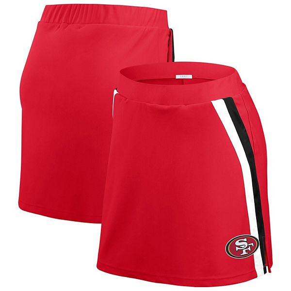 

Женский скарлет San Francisco 49ers полосатый шорт-юбка Wear By Erin Andrews