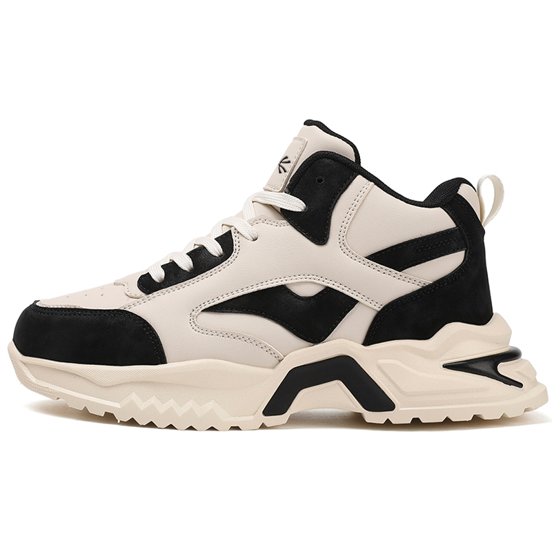 

YUZHAOLIN Антискользящие износостойкие полувысокие повседневные туфли мужские бежево-черные, цвет Beige Black