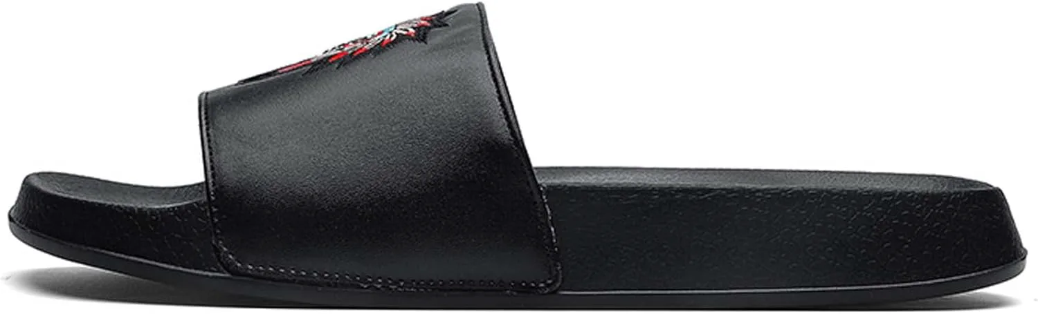 

Летние мужские тапочки-сандалии модные повседневные уличные ручной работы пляжные туфли мягкие легкие противоскользящие износостойкие Generic, черный