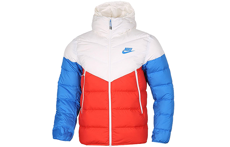 Куртка пуховая мужская красно-сине-белая разноцветная Nike — фото 2