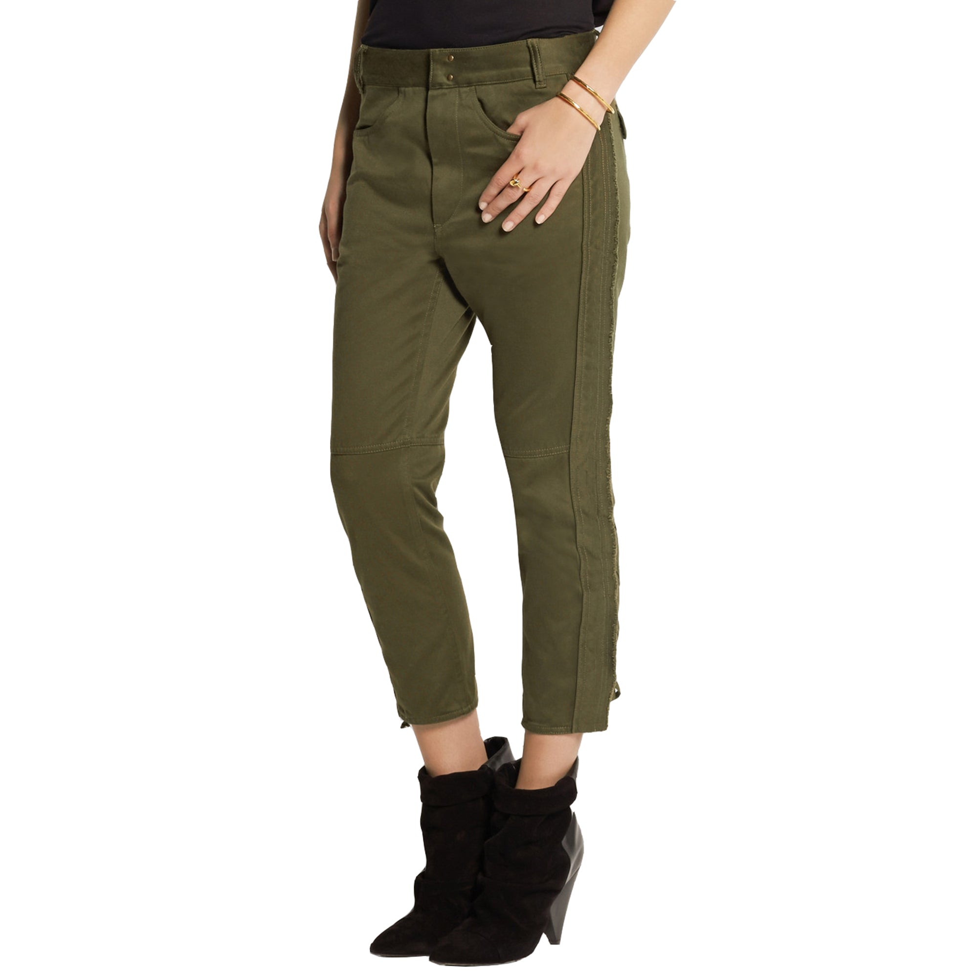 

Хлопковые брюки Isabel Marant Jessie цвета хаки
