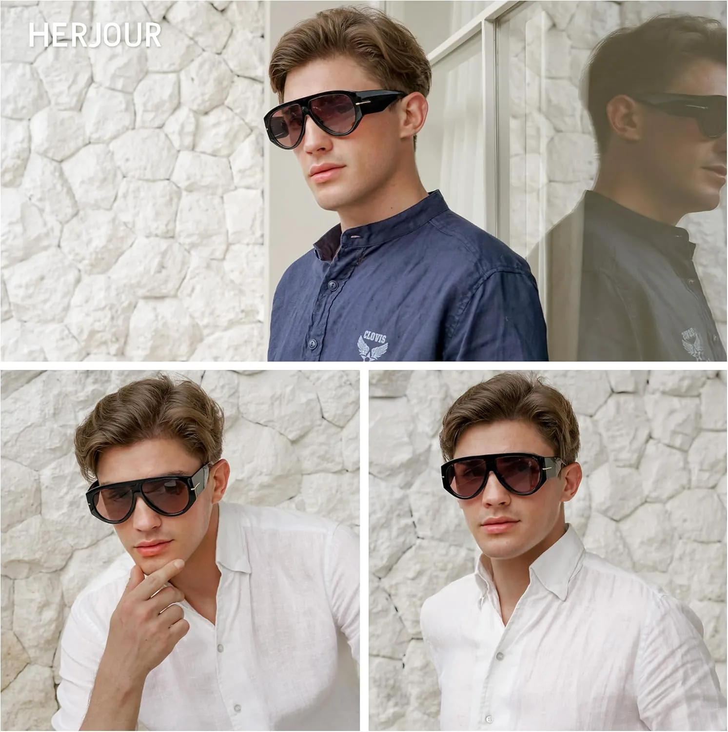 

Большие ретро-солнцезащитные очки-авиаторы для женщин и мужчин, классические винтажные солнцезащитные очки 70-х годов AR82227 HERJOUR, Deep Black+black/Green