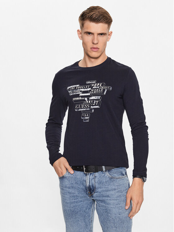 

Футболка узкого кроя Guess, синий