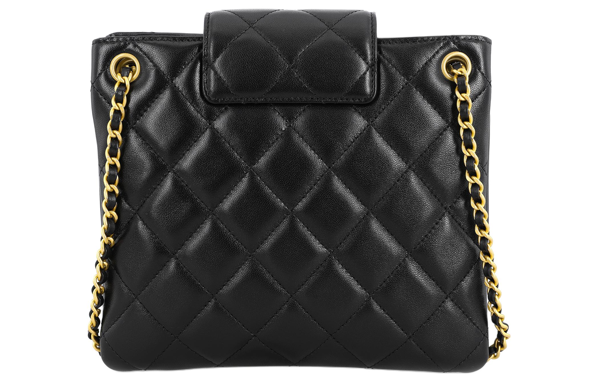 CHANEL Сумка-шоппер из овчины, кроссбоди, через плечо, женская, black — фото 3