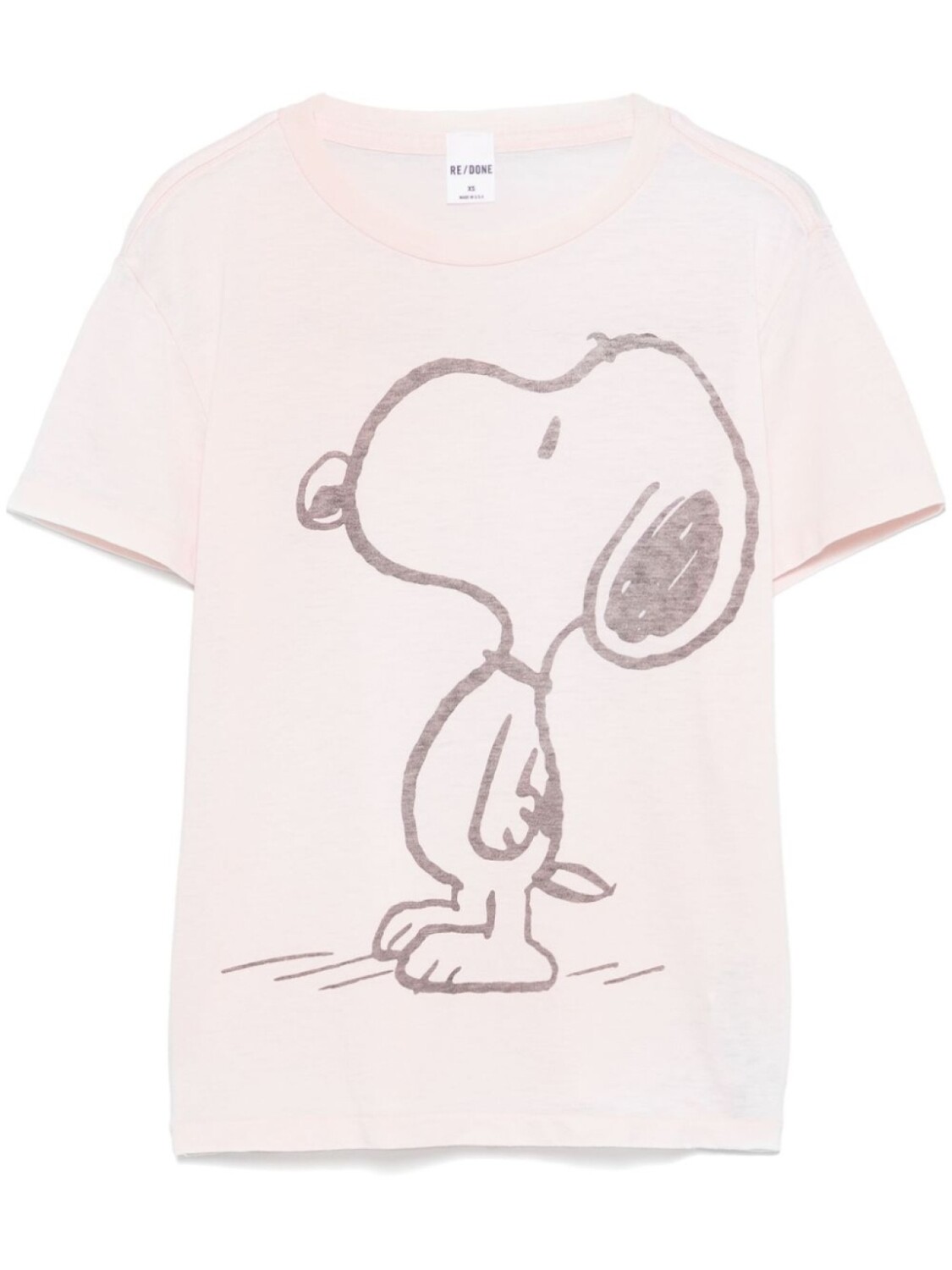 

RE/DONE футболка Snoopy из коллаборации с Peanuts, розовый