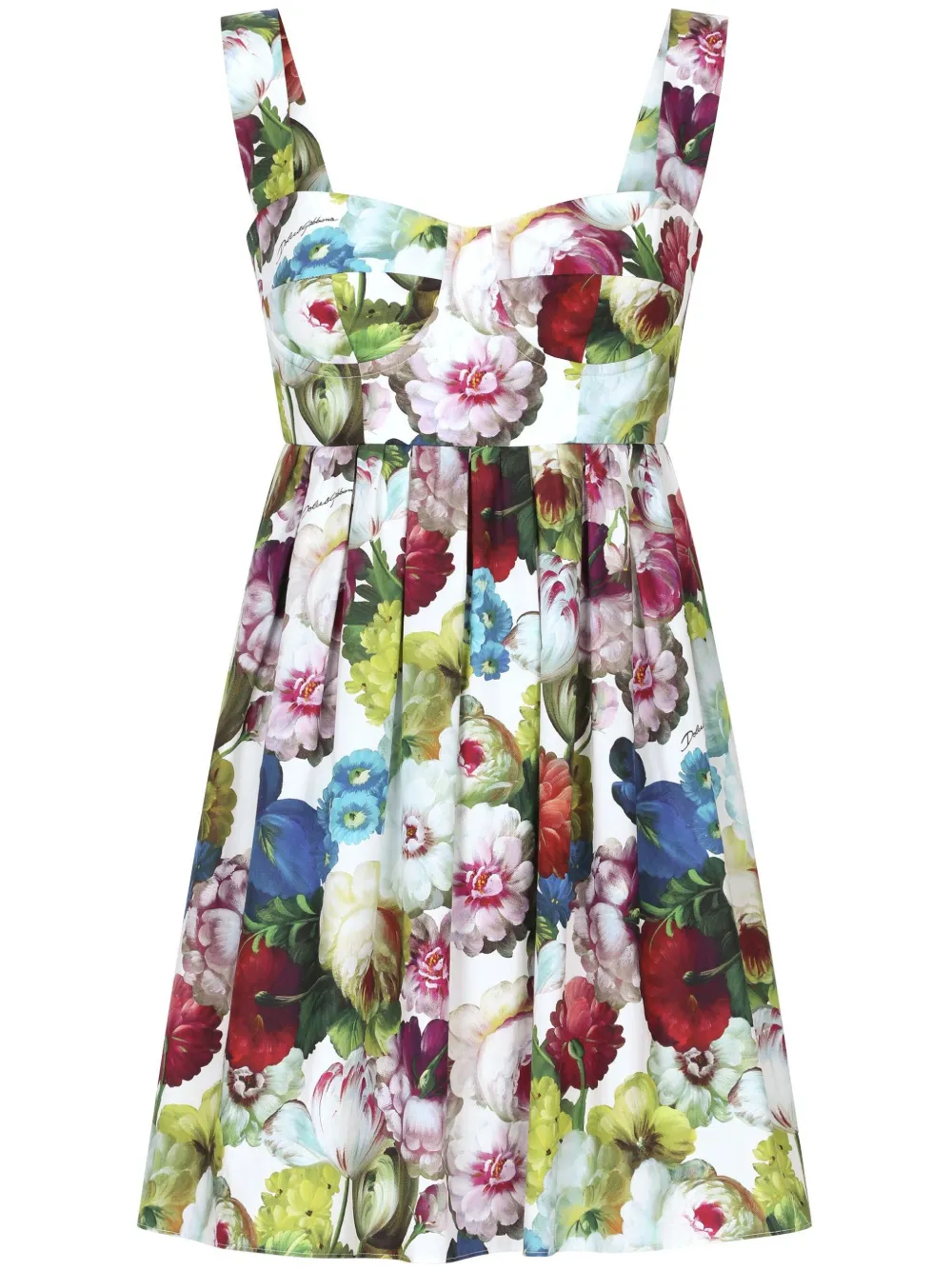 

Платье мини с цветочным принтом DOLCE & GABBANA, белый