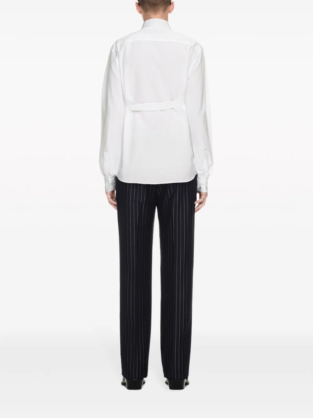 Брюки узкого кроя в тонкую полоску OFF-WHITE, черный — фото 4