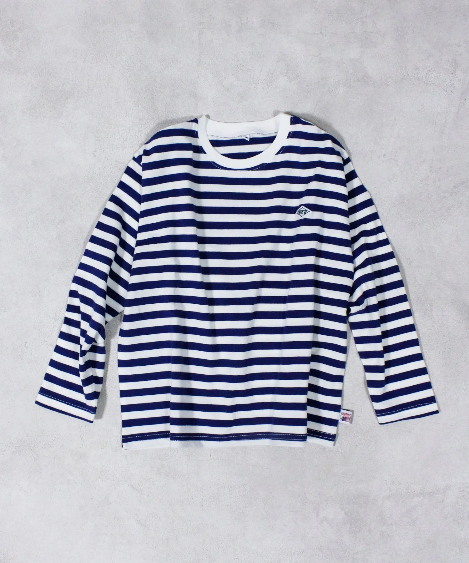 Футболка с длинным рукавом и нашивкой Mainichi Patch Border Lsp Wow!, Navy BD