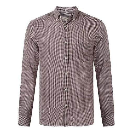 

Рубашка men's plaid full print long sleeves shirt pink red Burberry, красный