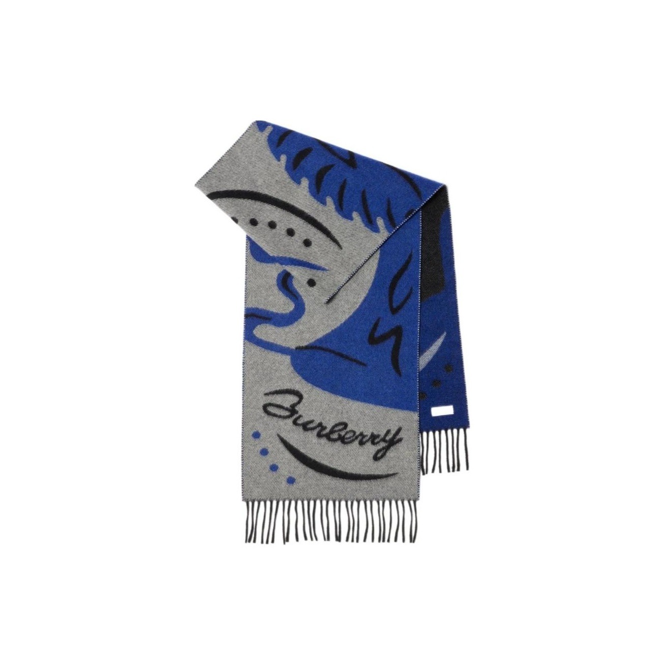 

Burberry Зеркальный кашемировый шарф Horse, Blue