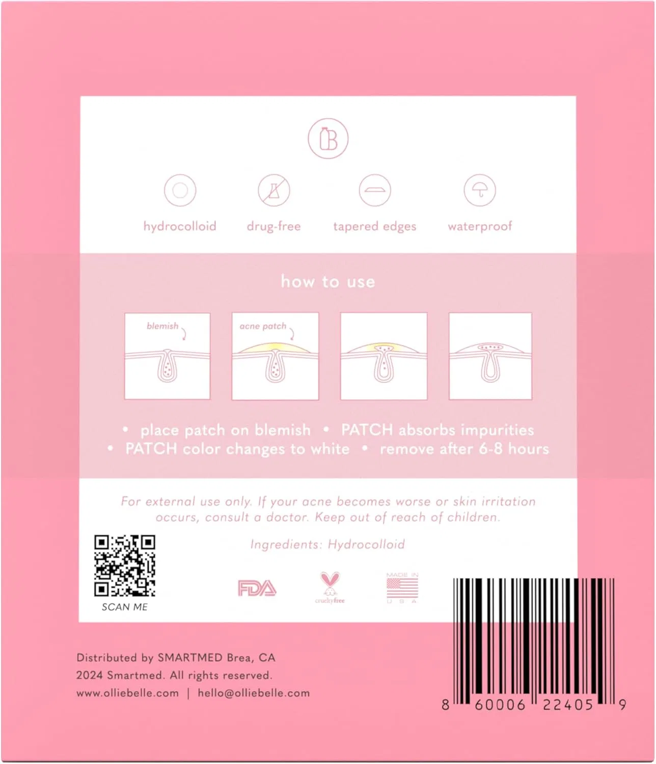 Патчи от акне Ollie Belle Cover Dot с гидроколлоидом, 240 шт Smartmed — фото 3