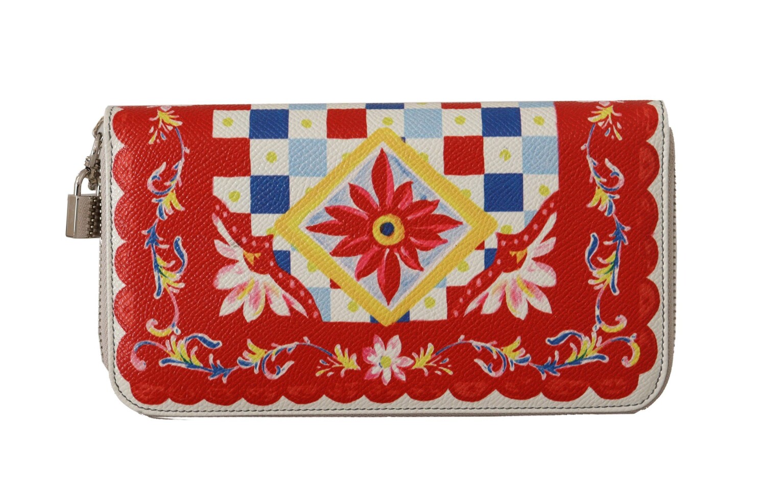 

Шикарный кожаный кошелек с принтом Carretto Dolce & Gabbana, красный
