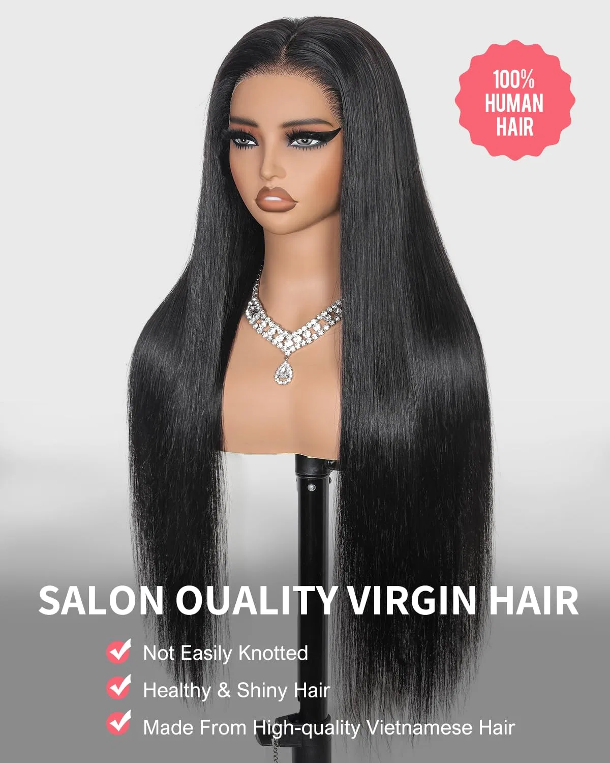 Женский парик из натуральных волос «13x6 Full Lace Front Drawstring Wig» от Tunfine Tunfine, Full 13X6 Lace Front Natural Color — фото 2