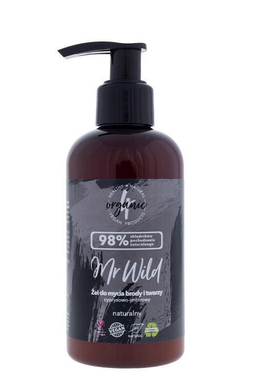

4Organic Mr Wild гель для умывания лица и бороды, 200 ml