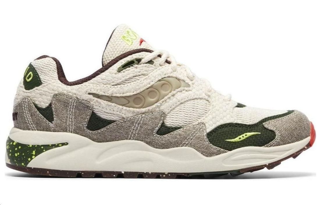 Сетчатые Кроссовки Grid Shadow 2 Bodega Jaunt Woven Saucony Зеленый Коричневый Красный — фото 2