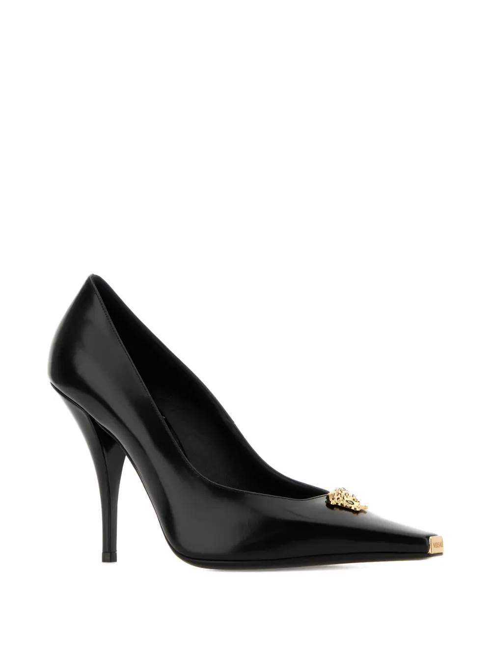 Туфли-лодочки La Medusa из кожи на каблуке 110 мм VERSACE, черный — фото 2