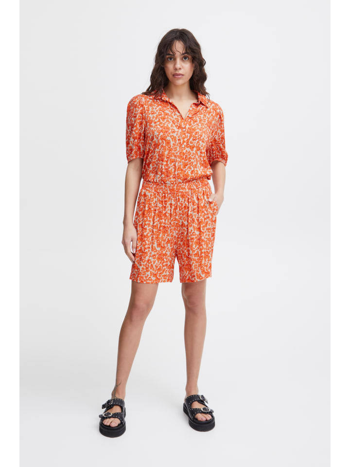 

Шорты IHAYA свободного кроя в цвете Coral Rose Leo Aop ICHI