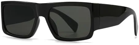 

Модные квадратные солнцезащитные очки для женщин, двухцветные, винтажные, градиентные, мужские солнцезащитные очки с защитой от УФ-излучения UV400 MTZJH, Black Gray