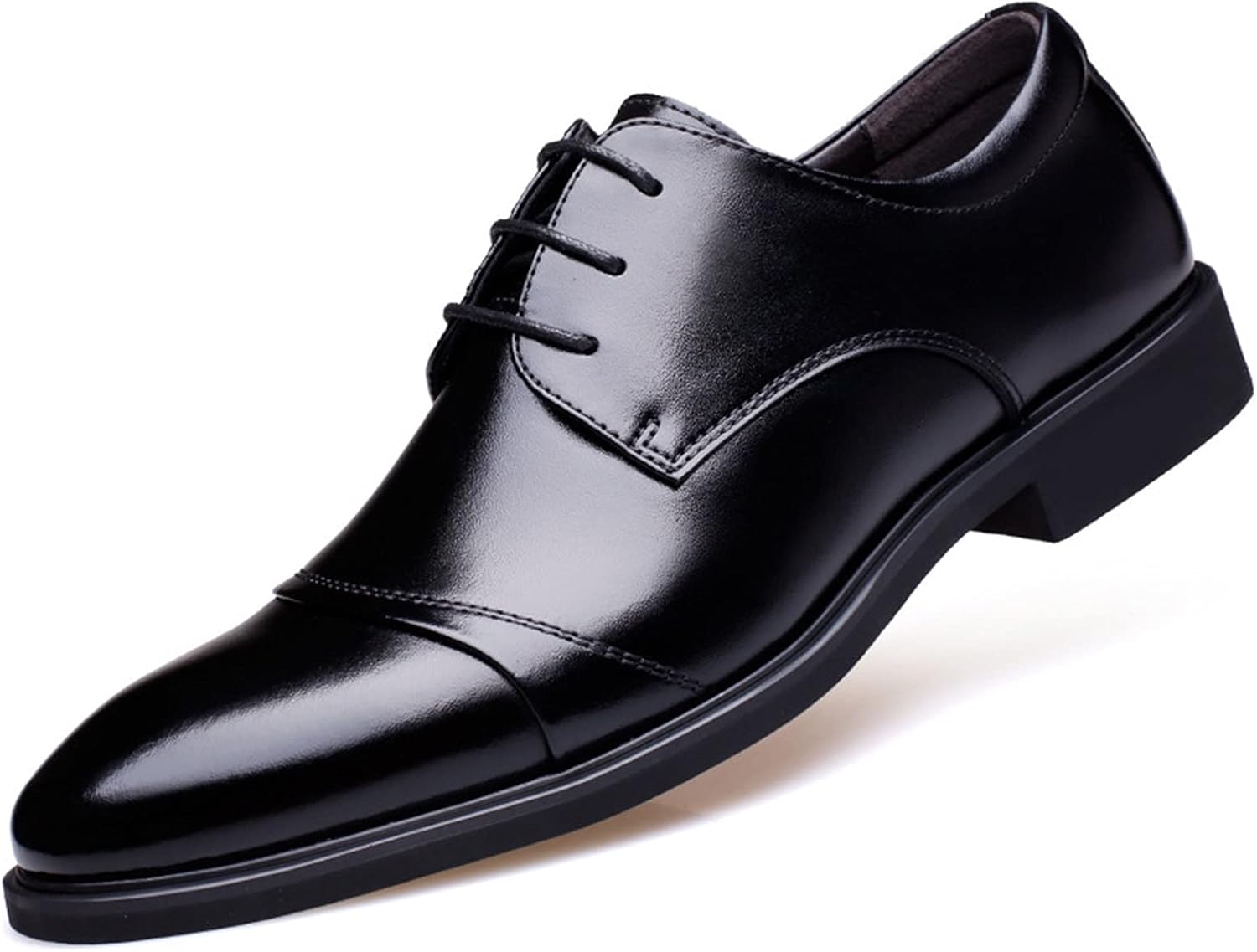 

Мужские классические оксфорды с кружевами, с круглым носком и полиуретановой отделкой, дышащая кожа, резиновая подошва, противоскользящие, низкие Xjsdjhount, черный