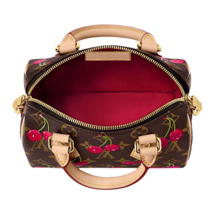 LOUIS VUITTON Сумка-спид Takashi Murakami Cherry Speedy Bandouliere 20 коричневая монограмма — фото 4