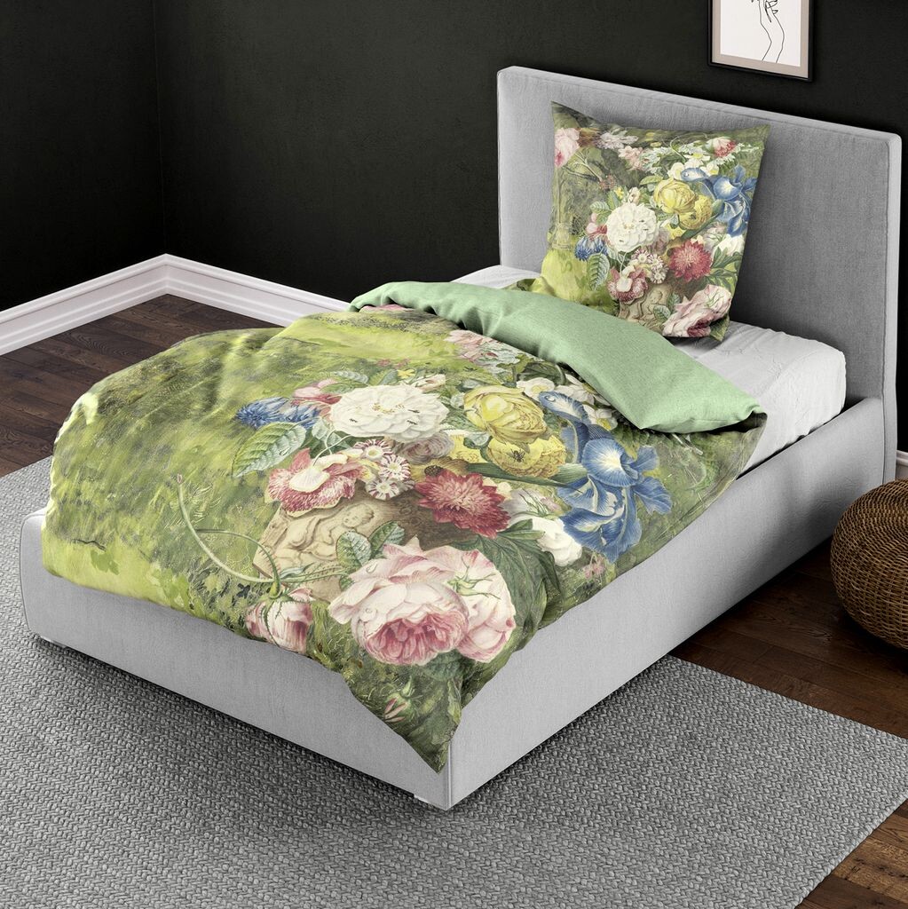

Постельное белье Bierbaum Mako Satin 5266-30 цветы зеленый 135х200