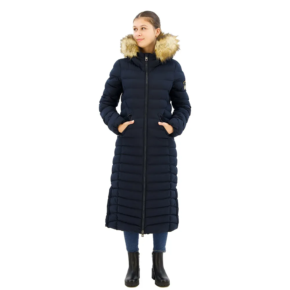 

Куртка Superdry Fuji Faux Fur Longline, синий