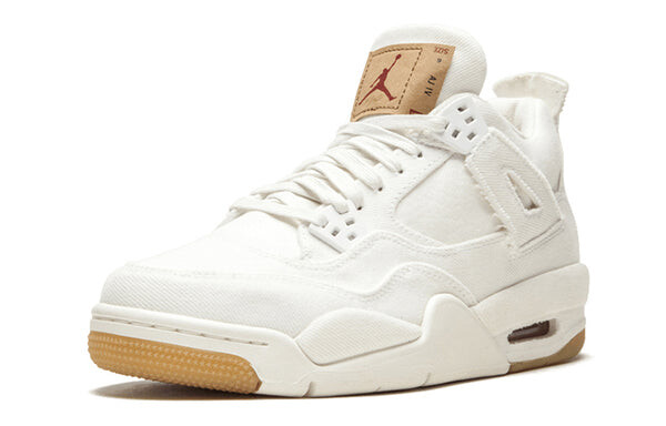 Кроссовки 4 retro x levi's 'white denim' Air Jordan, белый — фото 2