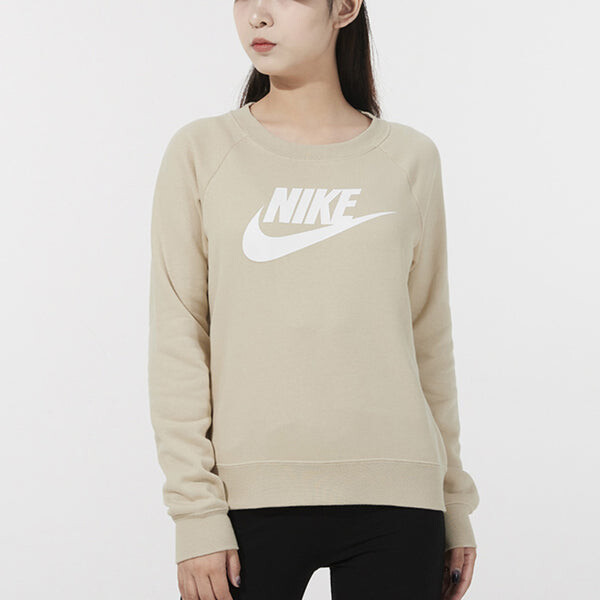 Свитер (WMNS) Nike Sportswear Essential Long Sleeve T-Shirt 'Beige', бежевый — фото 3