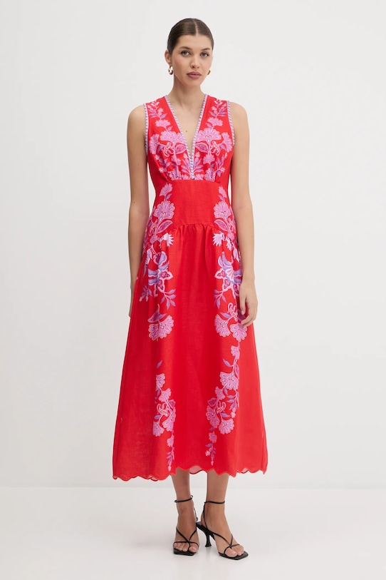 

Льняное платье Farm Rio, красный