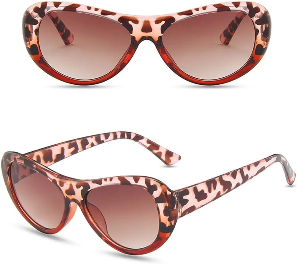 

Солнцезащитные очки для женщин в форме «кошачий глаз» с защитой от УФ-излучения UV400, винтажные ретро-очки для мужчин, леопардовый принт MTZJH, One Color