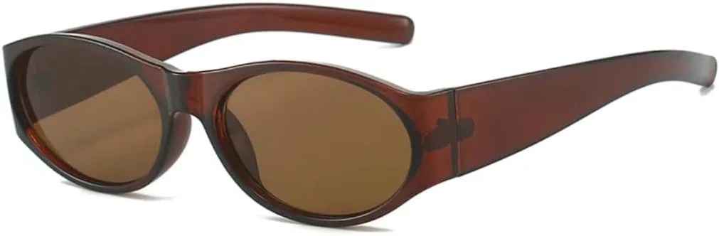 

Ретро овальные солнцезащитные очки для мужчин, модные, с градиентным затемнением, защита от УФ-излучения UV400, оранжевые, для женщин TYUVIVO, Brown Tea