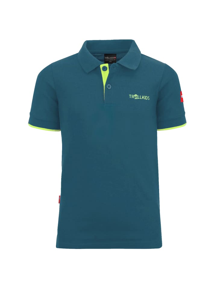

Функциональная рубашка-поло Bergen в цвете петролеум Trollkids