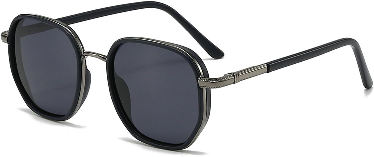 

Поляризованные солнцезащитные очки-пилот для женщин, винтажные квадратные солнцезащитные очки с двойной перемычкой и металлическими линзами, защита от УФ-излучения mincl, C4