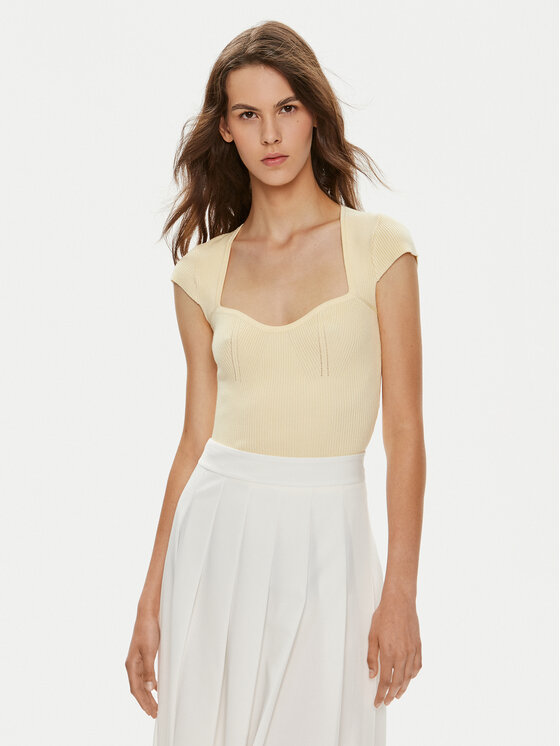 

Блузка slim fit 22212 Gina Tricot, желтый