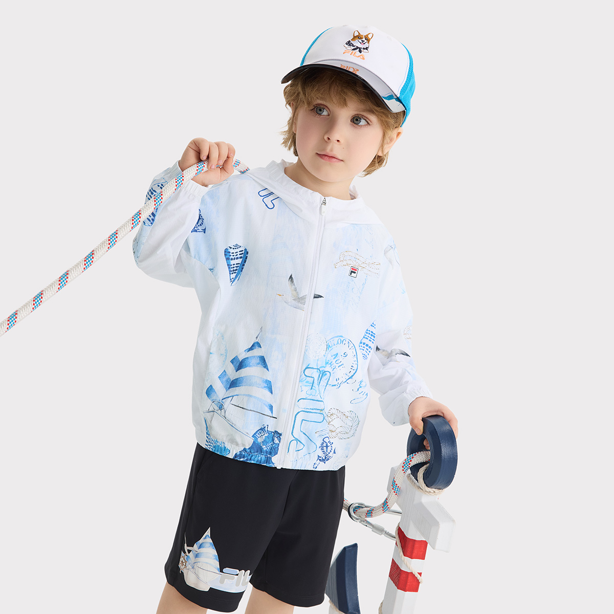 Детская одежда для активного отдыха с принтом, возраст 3-7 лет FILA KIDS, All Over Print — фото 4