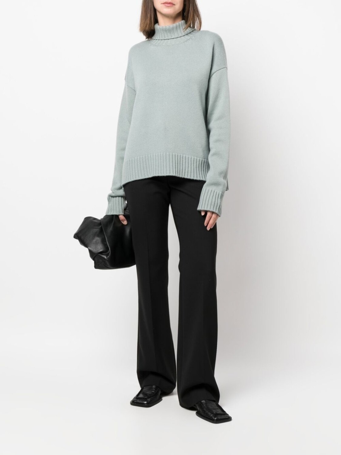 Jil Sander джемпер оверсайз с высоким воротником, серый — фото 2