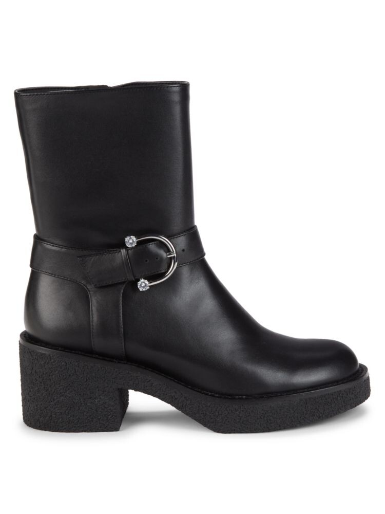 Кожаные ботинки с пряжкой Stuart Weitzman, черный