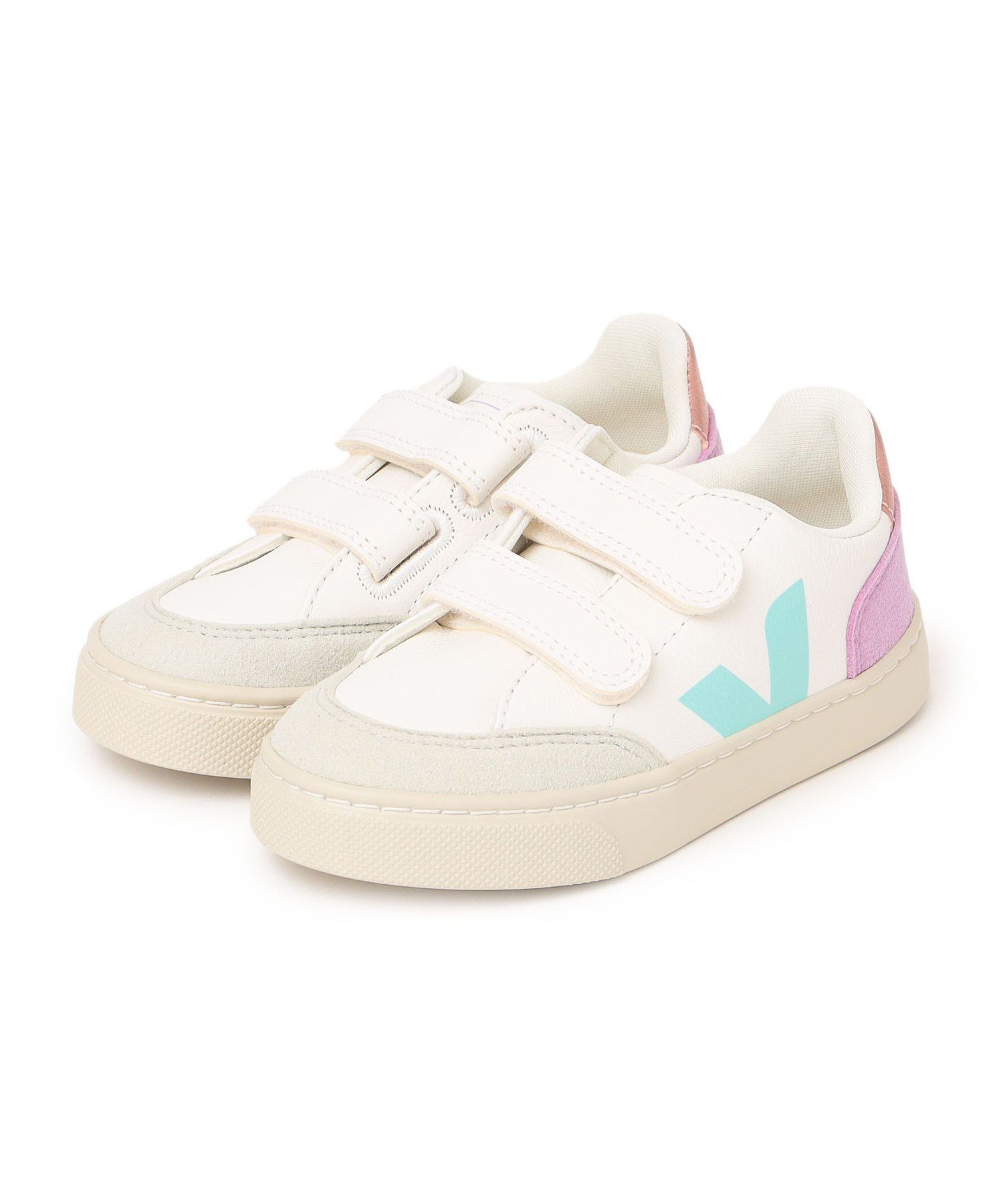 Кроссовки VEJA:V-12 Хромобезопасная кожа Ships Kids, White
