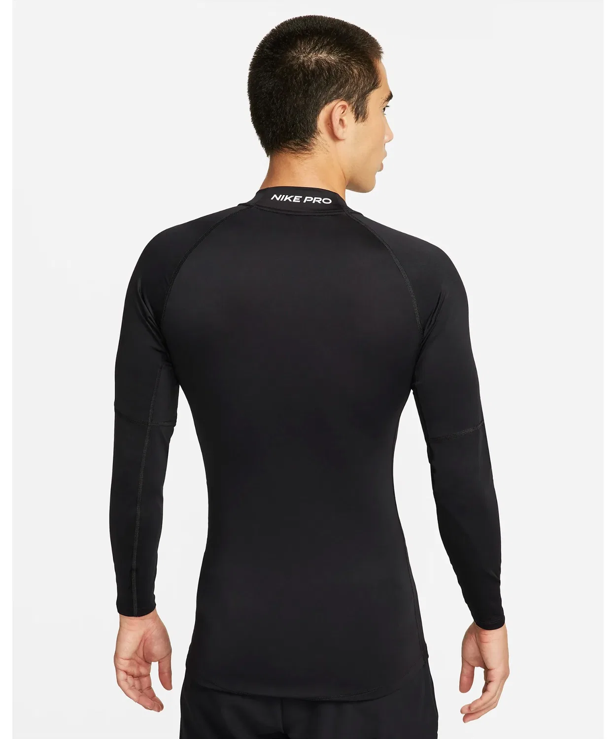 Мужская длинная футболка с высоким воротом Nike Pro Dri-FIT Tight Mock LS, чёрная — фото 4