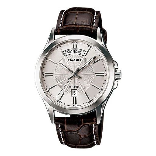 

Часы CASIO ENTICER Simplistic Leatherband Quartz Men's Mens Brown Analog, коричневый