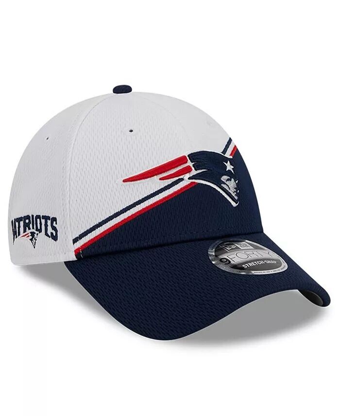 

Мужская белая, темно-синяя кепка New England Patriots 2023 Sideline 9FORTY Adjustable New Era