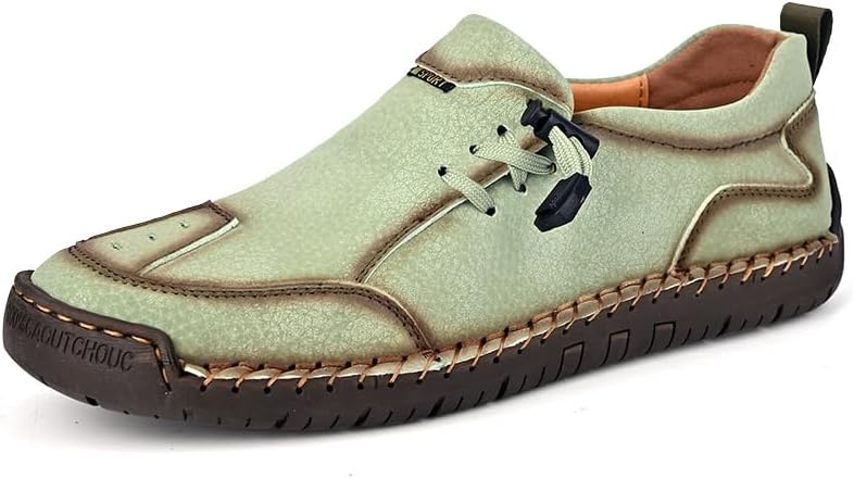 

Мужские повседневные лоферы Легкие прогулочные туфли Нескользящие обувь Удобные модные оксфорды Asifn, зеленый