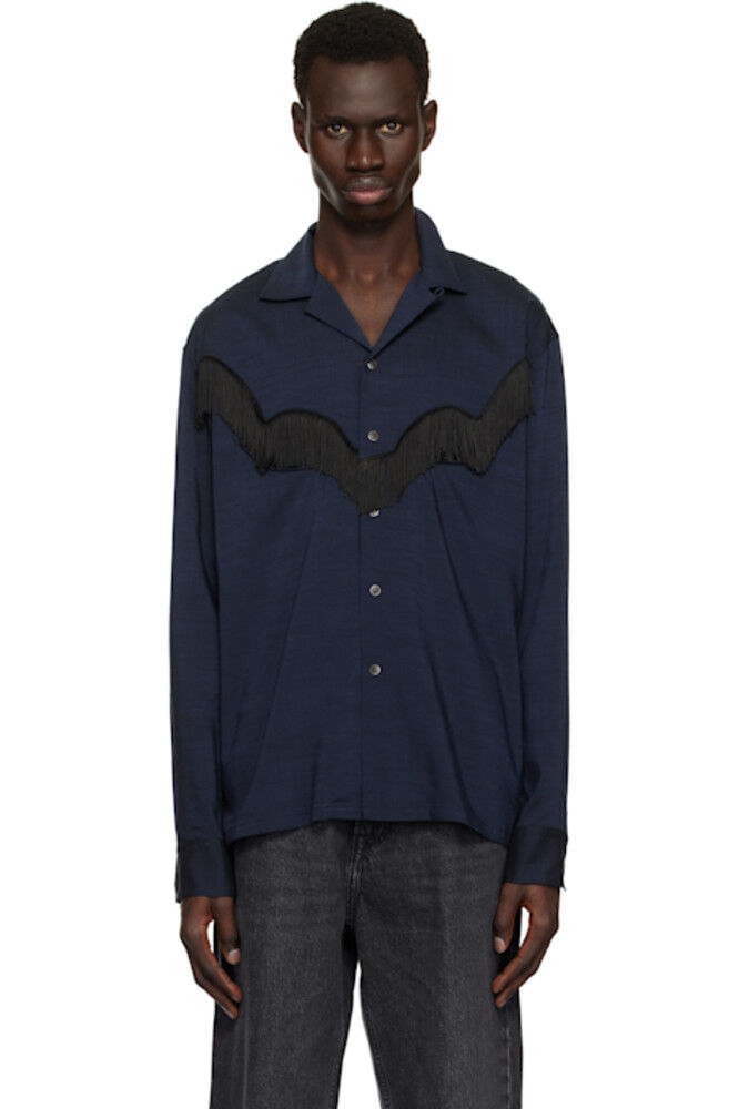 

Рубашка Navy Slab Tropical Fringe Toga Virilis