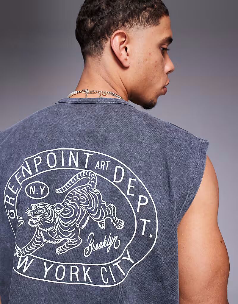 

Свободный свободный топ ASOS DESIGN черного цвета с рисунком на спине, плотность 220 г/м²