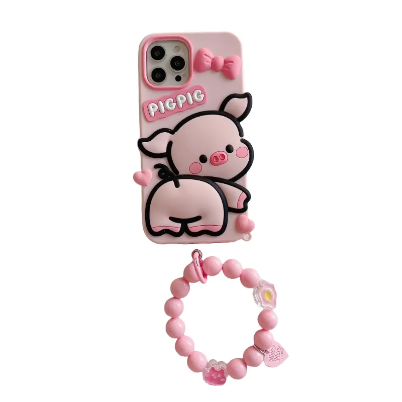 

Чехол для телефона Baohuguang Bao Huguang, Silicone piglet|with bracelet|pink